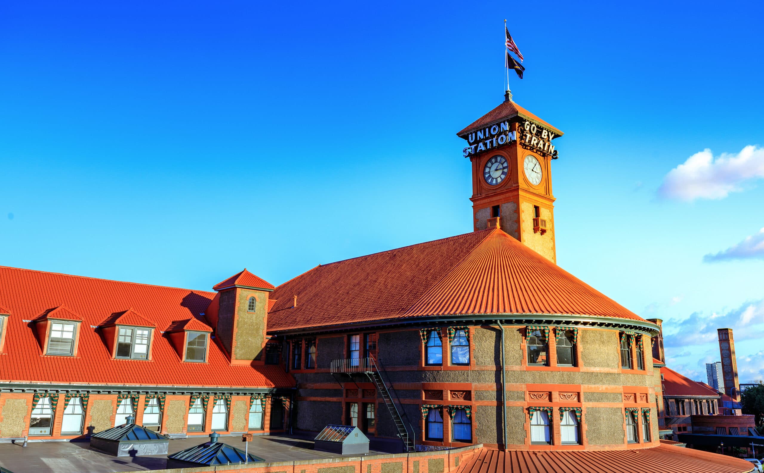 Union Station Train Transportation Building Clock Tower.